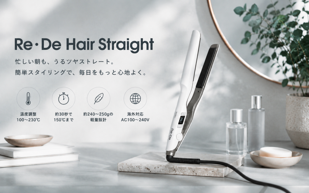 Re・De Hair Straight(リデ ヘアストレート)を紹介するストレートアイロンのイメージバナー